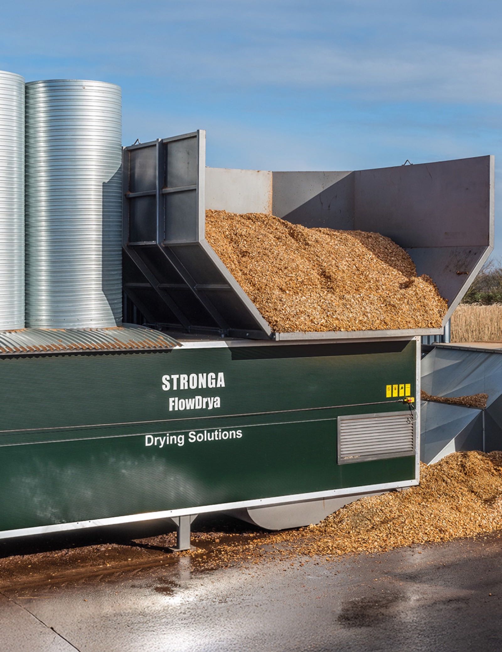 FlowDrya installation drying woodchip